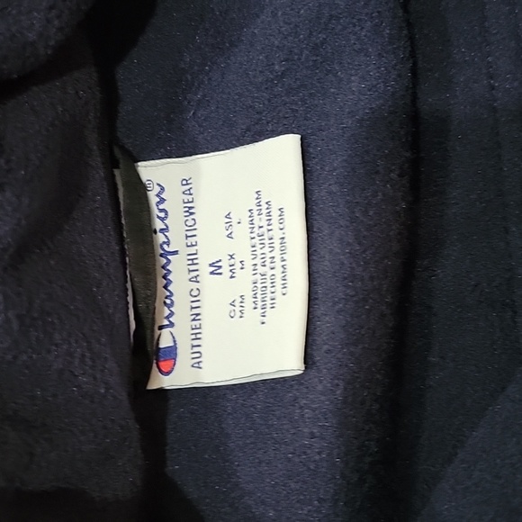 Champion Navy Zip-up Fleece Athleticwear Size M - Picture 3 of 5